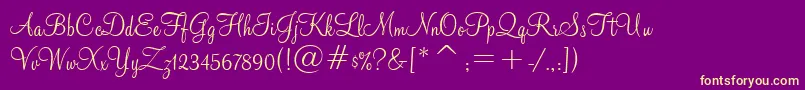 MontereyBt Font – Yellow Fonts on Purple Background