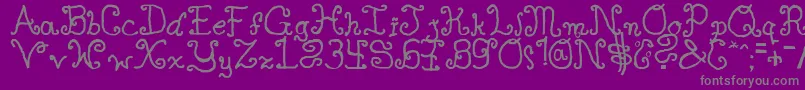 フォントSingleGyrlcyr – 紫の背景に灰色の文字