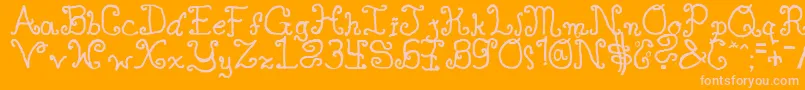 SingleGyrlcyr-Schriftart – Rosa Schriften auf orangefarbenem Hintergrund