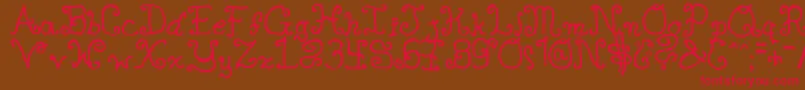 SingleGyrlcyr Font – Red Fonts on Brown Background