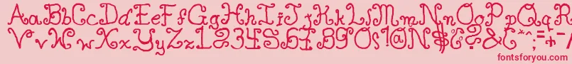 SingleGyrlcyr-Schriftart – Rote Schriften auf rosa Hintergrund