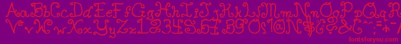 SingleGyrlcyr Font – Red Fonts on Purple Background