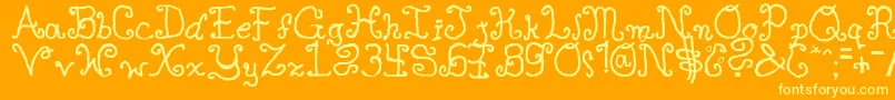 SingleGyrlcyr Font – Yellow Fonts on Orange Background