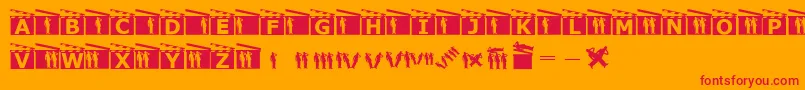 Movieboards-Schriftart – Rote Schriften auf orangefarbenem Hintergrund