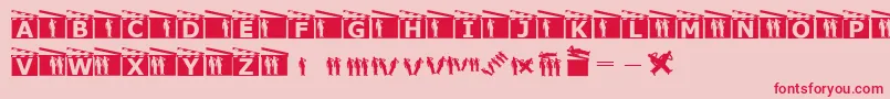 Movieboards-Schriftart – Rote Schriften auf rosa Hintergrund