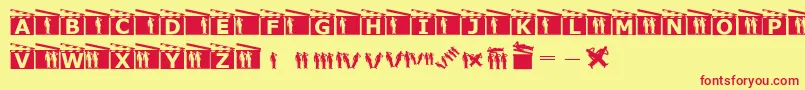 Movieboards Font – Red Fonts on Yellow Background