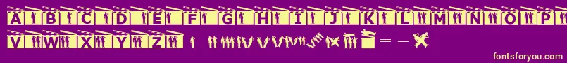 Movieboards-Schriftart – Gelbe Schriften auf violettem Hintergrund