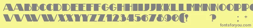 フォントTheatricalBold – 黄色の背景に灰色の文字