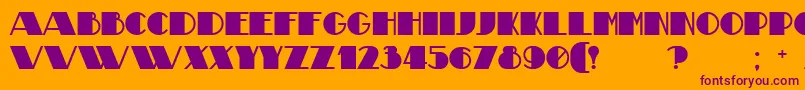 TheatricalBold Font – Purple Fonts on Orange Background