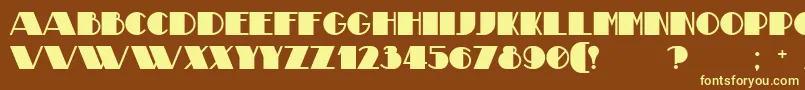 フォントTheatricalBold – 黄色のフォント、茶色の背景