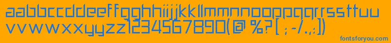 PillPopper-Schriftart – Blaue Schriften auf orangefarbenem Hintergrund