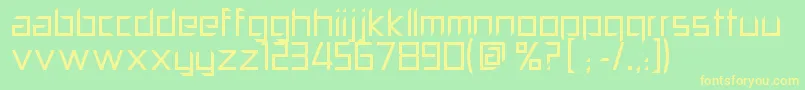 フォントPillPopper – 黄色の文字が緑の背景にあります