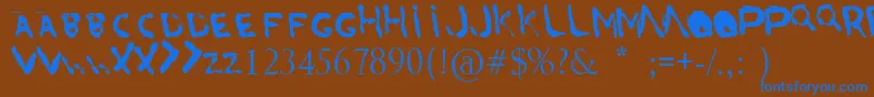ArslanSBlood Font – Blue Fonts on Brown Background