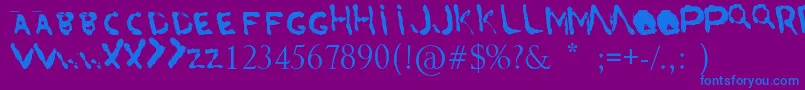 ArslanSBlood Font – Blue Fonts on Purple Background