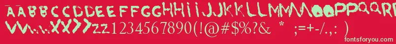 ArslanSBlood Font – Green Fonts on Red Background