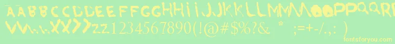 ArslanSBlood Font – Yellow Fonts on Green Background