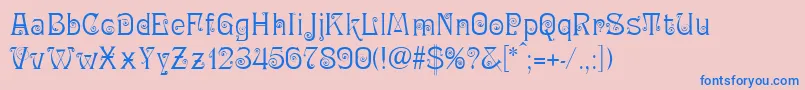 RingletRegular Font – Blue Fonts on Pink Background