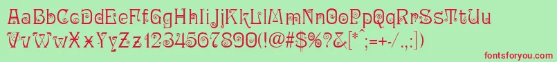 RingletRegular Font – Red Fonts on Green Background