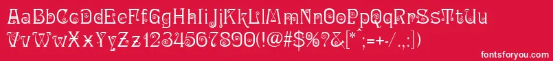 RingletRegular Font – White Fonts on Red Background