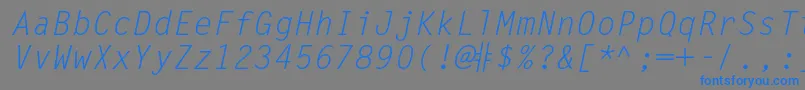 MetronomcItalic Font – Blue Fonts on Gray Background