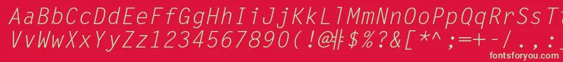 MetronomcItalic Font – Green Fonts on Red Background