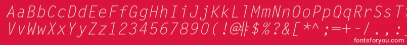 MetronomcItalic Font – Pink Fonts on Red Background