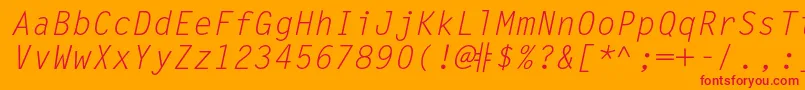 MetronomcItalic Font – Red Fonts on Orange Background