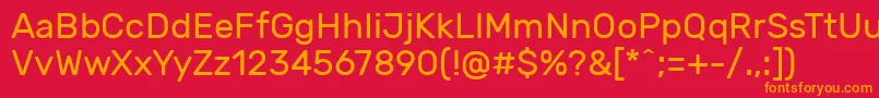 RubikRegular Font – Orange Fonts on Red Background