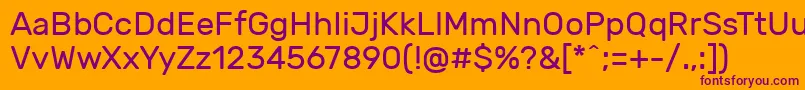 RubikRegular Font – Purple Fonts on Orange Background