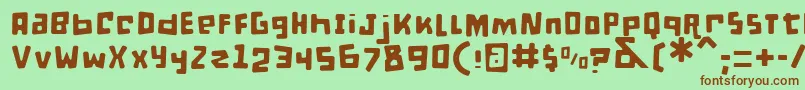 DPuntillasDToTiptoe Font – Brown Fonts on Green Background