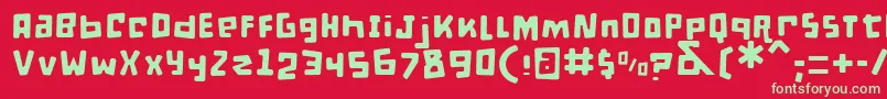 DPuntillasDToTiptoe Font – Green Fonts on Red Background