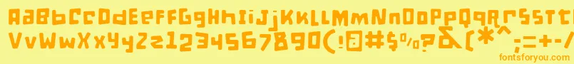 DPuntillasDToTiptoe Font – Orange Fonts on Yellow Background