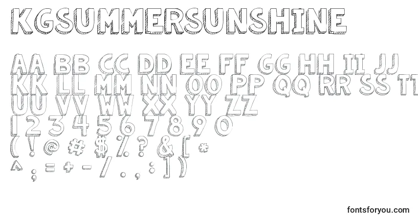 Kgsummersunshine-fontti – aakkoset, numerot, erikoismerkit