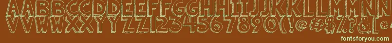 Kgsummersunshine-fontti – vihreät fontit ruskealla taustalla