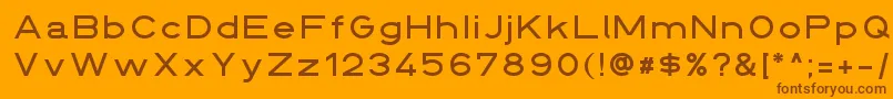 Czcionka Din145136breit – brązowe czcionki na pomarańczowym tle