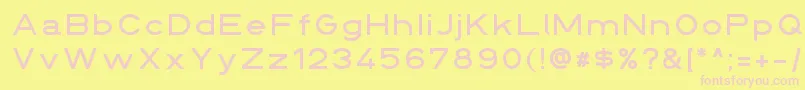 Din145136breit Font – Pink Fonts on Yellow Background