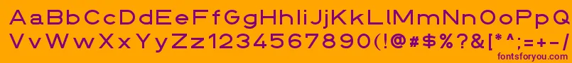 Din145136breit Font – Purple Fonts on Orange Background