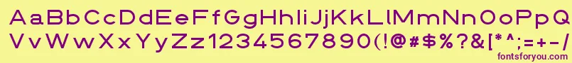 Din145136breit Font – Purple Fonts on Yellow Background