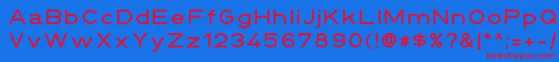 Din145136breit Font – Red Fonts on Blue Background