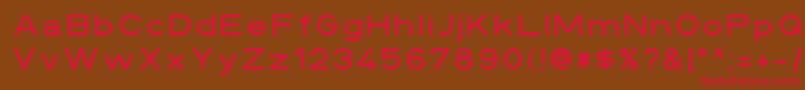 Din145136breit Font – Red Fonts on Brown Background