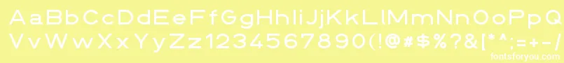 Din145136breit-Schriftart – Weiße Schriften auf gelbem Hintergrund