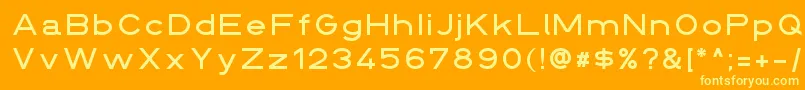 Din145136breit Font – Yellow Fonts on Orange Background
