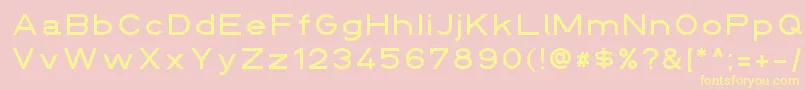 Din145136breit Font – Yellow Fonts on Pink Background