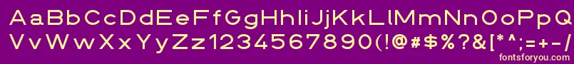 Din145136breit Font – Yellow Fonts on Purple Background