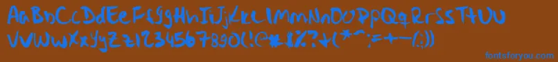 Stryka Font – Blue Fonts on Brown Background
