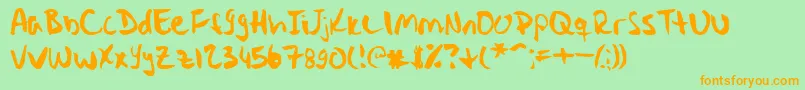 Stryka Font – Orange Fonts on Green Background