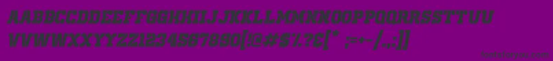 OldSchoolUnitedStencilItalic-Schriftart – Schwarze Schriften auf violettem Hintergrund
