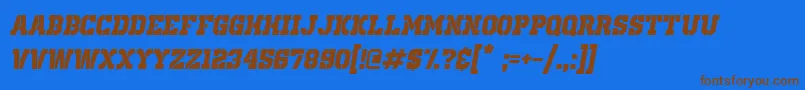 OldSchoolUnitedStencilItalic Font – Brown Fonts on Blue Background