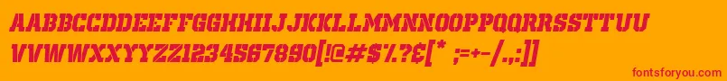 OldSchoolUnitedStencilItalic Font – Red Fonts on Orange Background