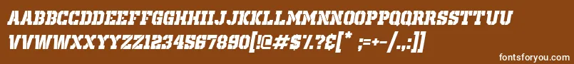 OldSchoolUnitedStencilItalic Font – White Fonts on Brown Background
